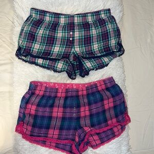 EUC Two pairs of Victoria’s Secret flannel sleep shorts